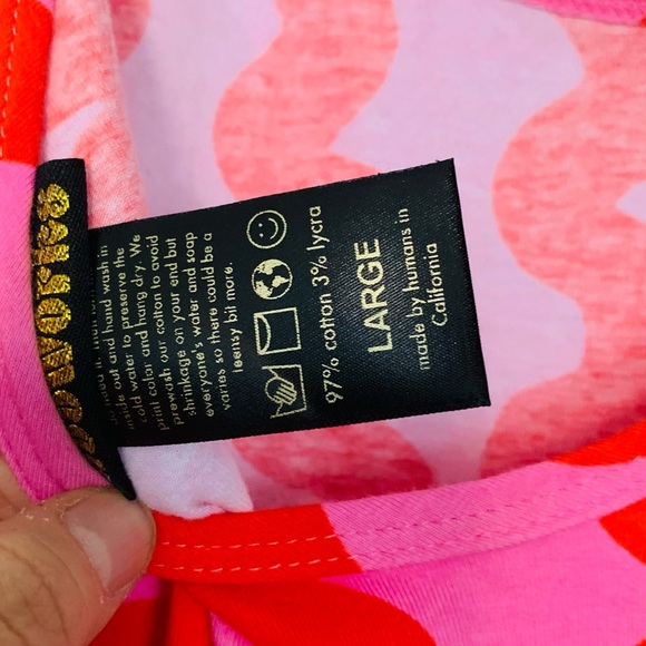 Nooworks squiggle Dress Red and Pink Natalie Midi Dress - Picture 3 of 3